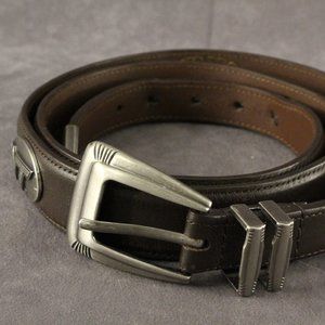 Virginia Tech ZEPPRO Brown Leather LOGO Belt 44